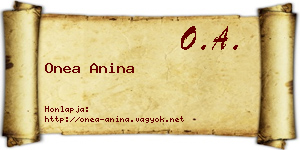 Onea Anina névjegykártya